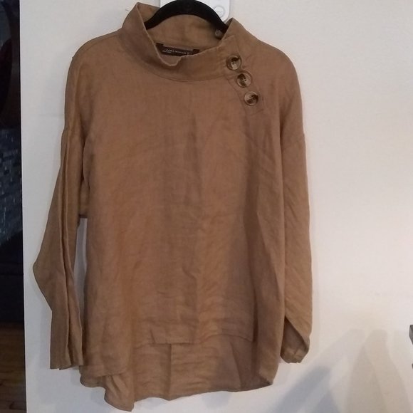 ZARA LINEN TOP WITH BUTTONS - Picture 16 of 16